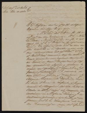 [Letter from Policarzo Martinez to the Laredo Junta Municipal, September 30, 1845]