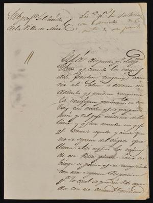 [Letter from Policarzo Martinez to the Laredo Alcalde, May 16, 1845]