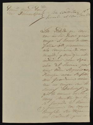 [Letter from Comandante Bernardo Cavasos to Alcalde Dovalina, March 29, 1845]