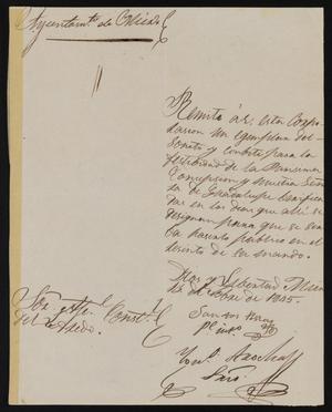 [Letter from the Mier Ayuntamiento to the Laredo Alcalde, November 13, 1845]