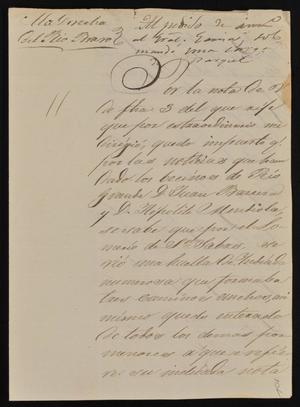 [Letter from the Comandante Militar to Alcalde Agustin Dovalina, February 5, 1845]