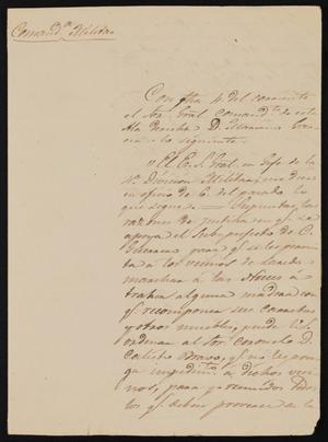 [Letter from Comandante Bravo to the Laredo Alcalde, July 10, 1845]