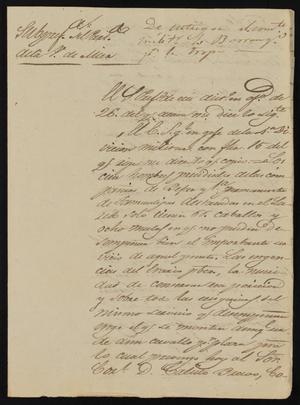 [Letter from Policarzo Martinez to Alcalde Ramón, September 30, 1845]