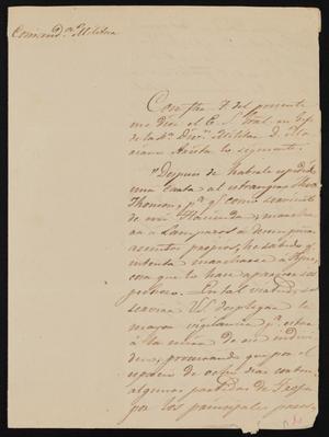 [Letter from Comandante Bravo to the Laredo Alcalde, July 14, 1845]