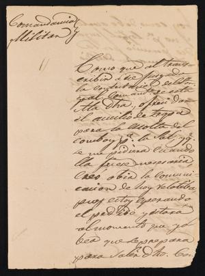 [Letter from Comandante Bravo to Alcalde Ramón, July 1, 1845]