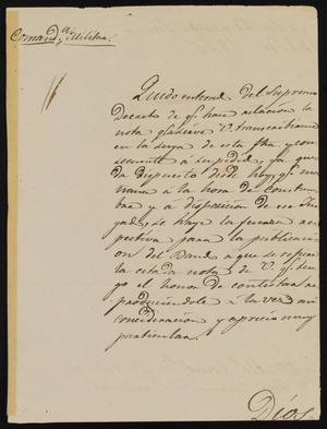 [Letter from Comandante Bravo to the Laredo Alcalde, June 21, 1845]