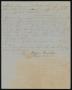 Thumbnail image of item number 1 in: '[Letter from Refugio Benavides to Santos Benavides, January 4, 1858]'.