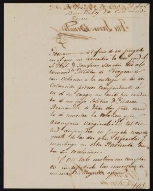 [Letter from José Lázaro Benavides to the Local Judge, September 28, 1845]