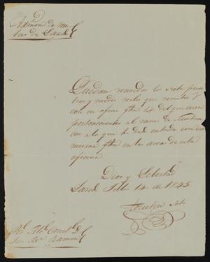 [Letter from Faustino Soto to Alcalde Ramón, July 14, 1845]