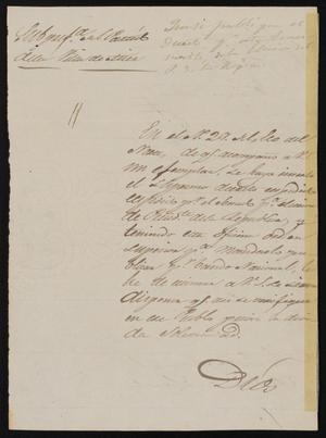 [Letter from Policarzo Martinez to the Laredo Junta Municipal, June 16, 1845]