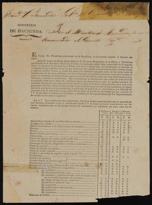 Primary view of object titled '[Presidential Decree Regarding Taxes]'.