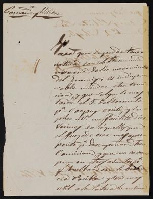 [Letter from Comandante Bravo to Alcalde Ortiz, December 2, 1845]