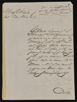 Primary view of object titled '[Letter from Policarzo Martinez to the Laredo Junta Municipal, May 16, 1845]'.