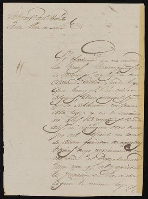 [Letter from Policarzo Martinez to the Laredo Alcalde, June 27, 1845]