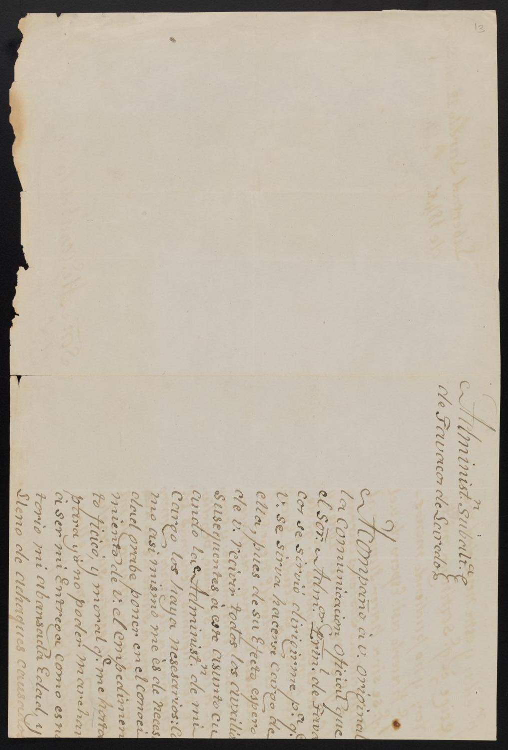 [Letter from the Tobacco Administration to the Laredo Alcalde, September 12, 1845]
                                                
                                                    [Sequence #]: 3 of 3
                                                