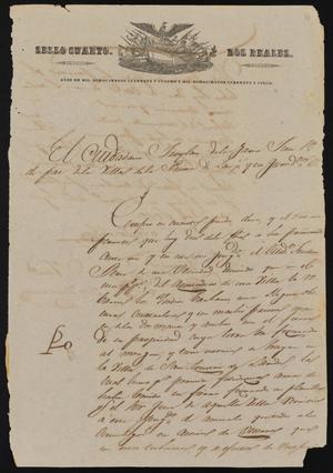 Primary view of object titled '[Request from the Lampasos Justice of the Peace]'.