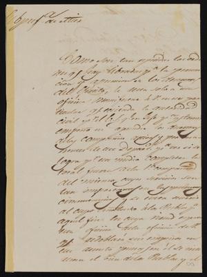 Primary view of object titled '[Letter from Policarzo Martinez to Alcalde Ramón, November 03, 1845]'.