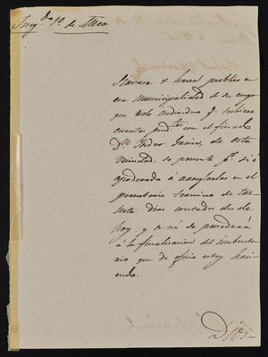 [Letter from Rafael Martinez to the Laredo Alcalde, January 20, 1845]