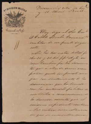 [Letter from Mariano Arista to Alcalde Ramón, September 6, 1845]