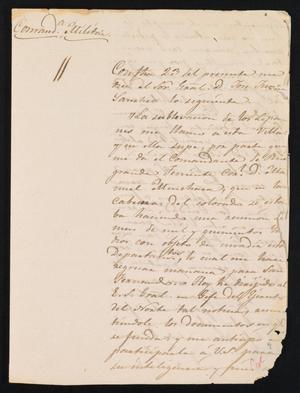 [Letter from Comandante Bravo to Alcalde Dovalina, March 27, 1845]