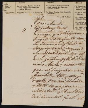 [Letter from Comandante Bravo to the Laredo Alcalde, December 1, 1845]