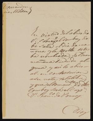 [Letter from Comandante Bravo to Alcalde Ramón, July 3, 1845]