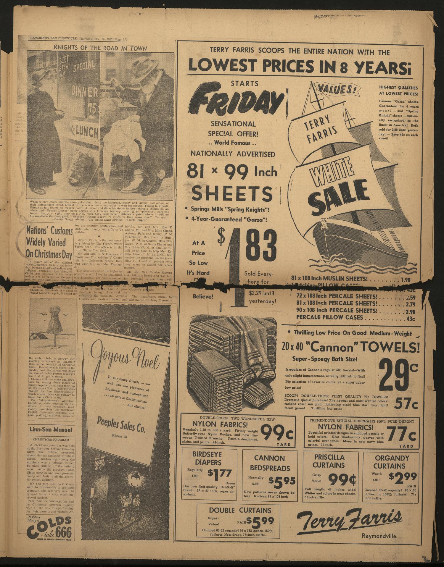 Raymondville Chronicle (Raymondville, Tex.), Vol. 26, No. 52, Ed. 1 Thursday, December 25, 1952
                                                
                                                    [Sequence #]: 3 of 28
                                                