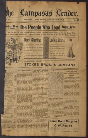 The Lampasas Leader. (Lampasas, Tex.), Vol. 17, No. 38, Ed. 1 Friday, September 1, 1905
