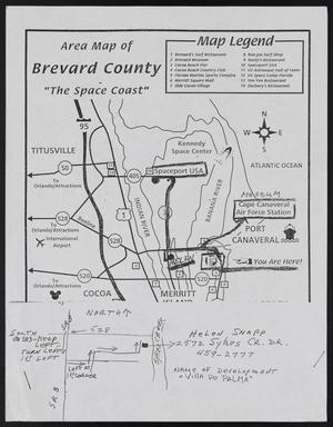 Primary view of object titled 'Area Map of Brevard County "The Space Coast"'.