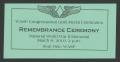 Thumbnail image of item number 1 in: '[WASP Congressional Gold Medal Celebration Remembrance Ceremony Ticket]'.