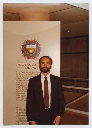 Primary view of object titled '[Bearded Man at UT Austin Event]'.