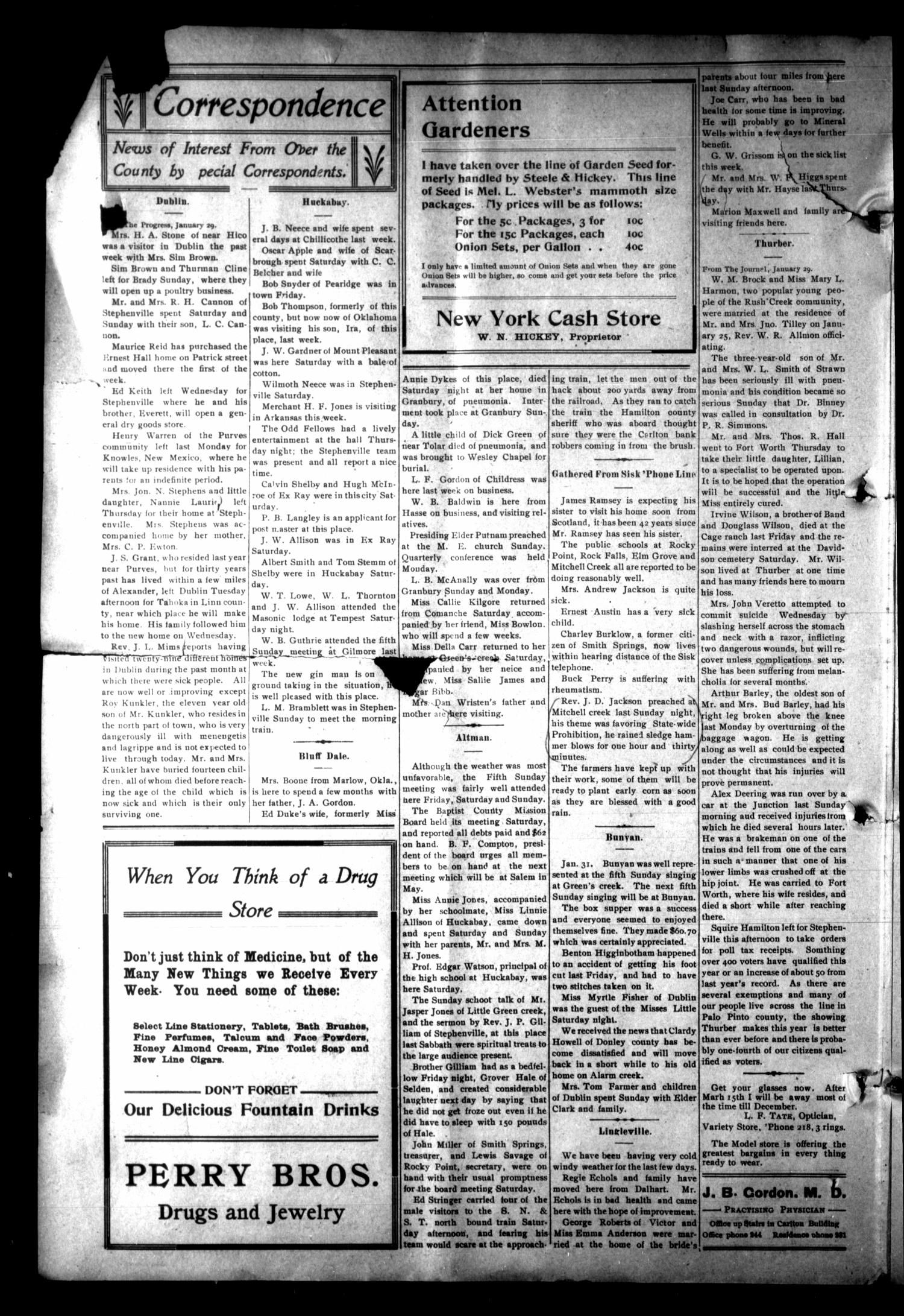 The Stephenville Empire. (Stephenville, Tex.), Vol. 37, No. 23, Ed. 1 Friday, February 5, 1909
                                                
                                                    [Sequence #]: 2 of 8
                                                