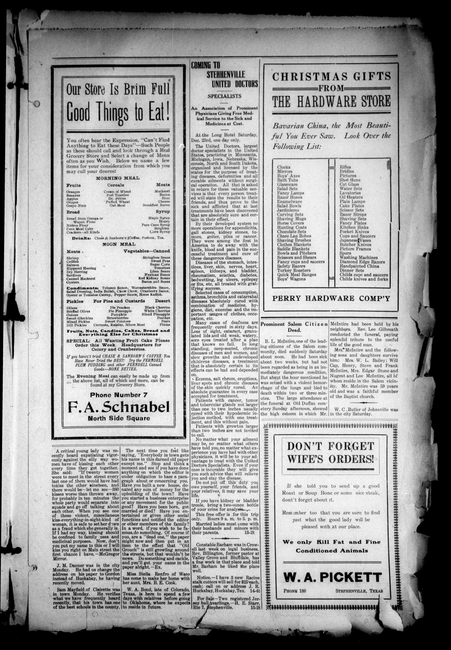 The Stephenville Empire. (Stephenville, Tex.), Vol. 40, No. 16, Ed. 1 Friday, December 22, 1911
                                                
                                                    [Sequence #]: 3 of 10
                                                