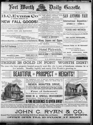 Fort Worth Daily Gazette. (Fort Worth, Tex.), Vol. 14, No. 346, Ed. 1, Wednesday, September 24, 1890