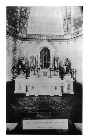 Primary view of object titled 'St. Mary's Catholic Church Altar, c. 1920'.