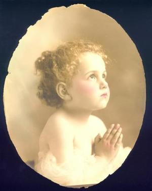 Primary view of object titled '[A little girl with curly reddish brown hair]'.