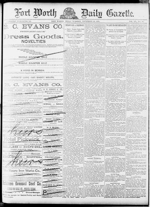 Fort Worth Daily Gazette. (Fort Worth, Tex.), Vol. 15, No. 34, Ed. 1, Tuesday, November 18, 1890