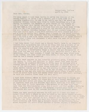 Primary view of object titled '[Letter from Mary E. Taylor to Nelle Turney, April 1, 1962]'.