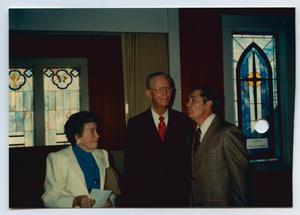 [Photograph of Nona and Reverend Greer With Reverend Cox]