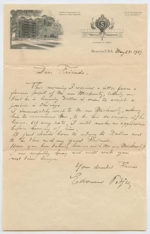 [Letter from Edouard Potjes to His Friends, May 23, 1927]