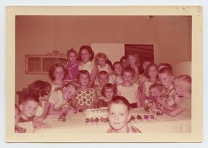 Primary view of object titled '[Photograph of Children at Birthday Party]'.