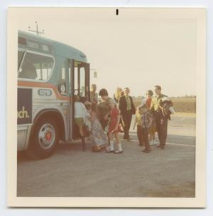 Primary view of object titled '[Photograph of Chartered Bus Going to Billy Graham Crusade]'.