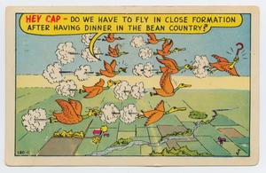 Primary view of object titled '[Postcard of Cartoon Flying Ducks]'.