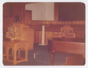 [Photograph of Murphy Baptist Church Pulpit Furniture]