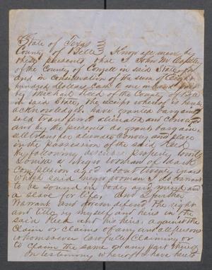 Primary view of object titled 'John M. Costley Bill of Sale to Michael Reed'.