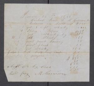 Primary view of object titled '[Bill of payment]'.