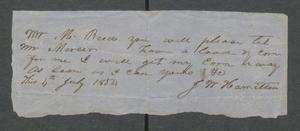 [Correspondence from J.W. Hamilton to Michael Reed]