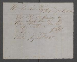 Primary view of object titled '[Michael Reed bill of payment to N. Austin]'.