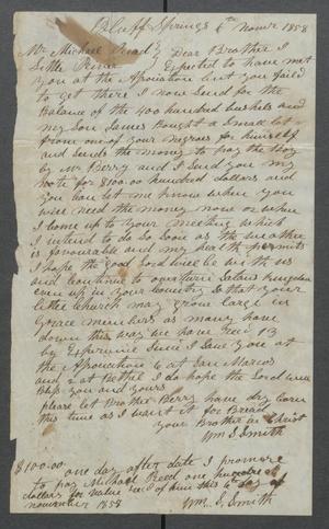 [Letter from William S. Smith to Michael Reed sending payment for corn]