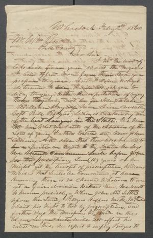 [Letter from J.C. Spence to William Reed]